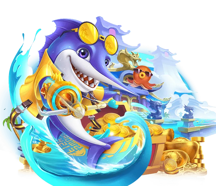 Cảnh game bắn cá với nhiều loại cá